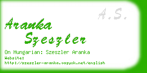 aranka szeszler business card